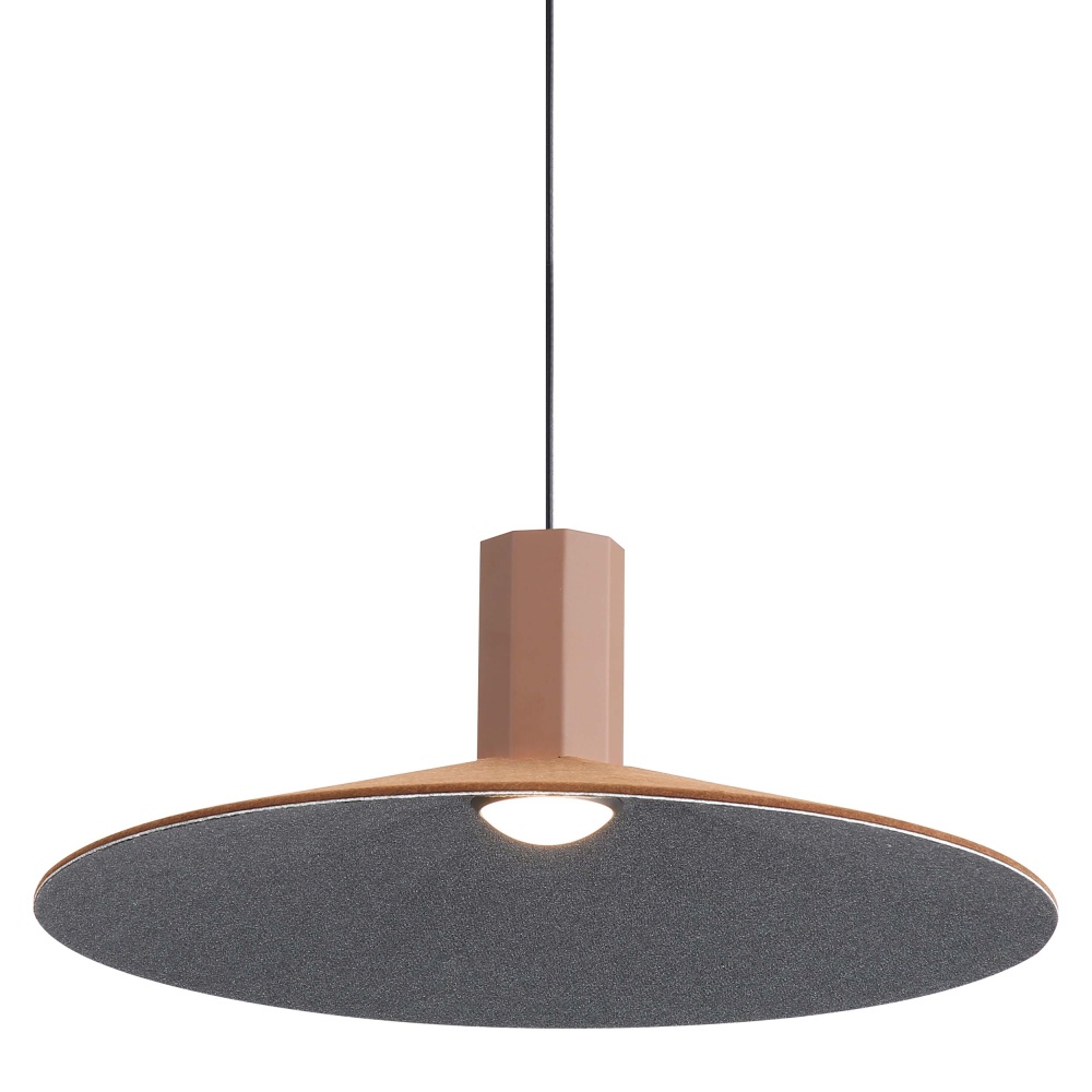 Golden Lighting Faroe 20in Integrated LED Pendant in Coffee/Black Felt